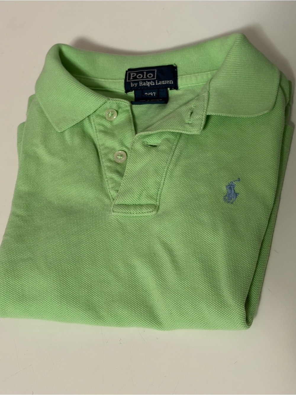 Ralph Lauren Light Green Men’s Polo Shirt with Blue Pony